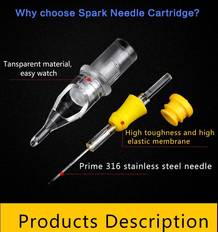 Cartuchos originais da tatuagem da membrana da agulha da tatuagem da faísca de 100%