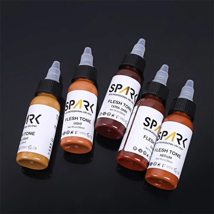 1oz 5 peças conjunto de cores de pele para coberturas misturando tatuagens cosméticas faísca tinta de tatuagem conjunto de tinta de tatuagem