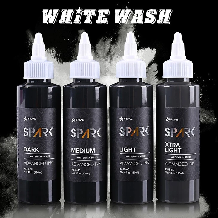 Conjunto profissional de 4oz orgânico brilhante e longo -- Whitelawash Tattoo Tint para maquiagem permanente