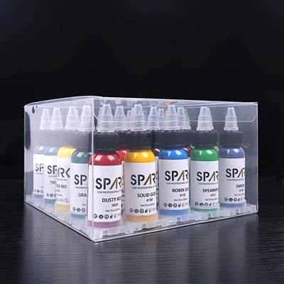 Conjunto de tinta de tatuagem profissional de 25 cores: uma biblioteca de cor...