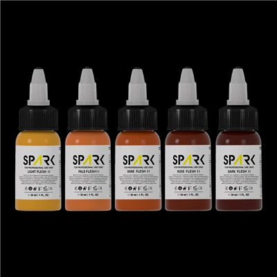 Conjunto profissional de tinta para tatuagem em tom de pele para garrafas de 1 onça - em conformidade com o REACH da UE