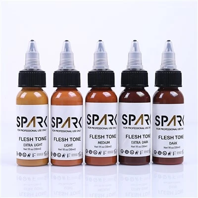 Tinta de tatuagem permanente em tom de pele orgânica profissional de 5 cores 30ml para maquiagem realista e permanente