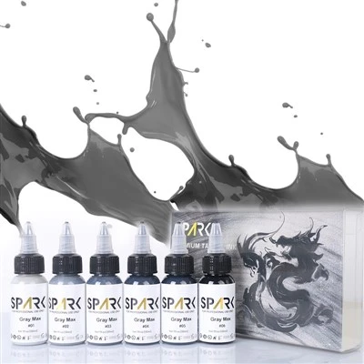 Conjunto profissional de tinta de tatuagem cinza faísca 30 ml/1 onças de pigmentos orgânicos artista artista de maquiagem permanente personalizada tinta