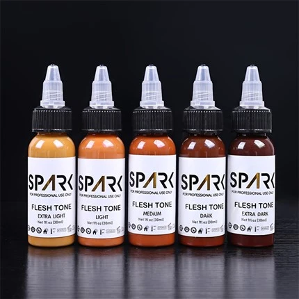 Conjunto de cores de pele 1oz, 5 peças, tinta de tatuagem sem chumbo, tinta de tatuagem profissional, tinta de tatuagem profissional, mistura e tatuagens cosméticas