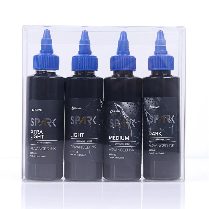 Spark mais recente 4oz*4 Lavagem cinza Conjunto de tatuagem temporária à prova d'água