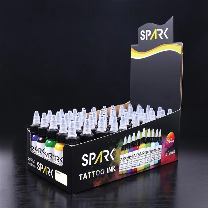 Faísca orgânica 0,5 oz rápida seca longa longa Projeto de suprimento de tatuagem tinta de maquiagem permanente pigmento para arte corporal