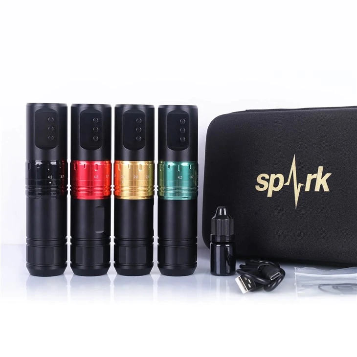 Spark recarregável Ajuste sem fio Connection Permanente Cartucho descartável caneta de máquina sem fio Tattoo