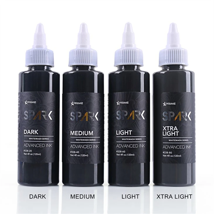 Tinta de tatuagem sem chumbo Conjunto de lavagem branca Spark Tattoo Ink