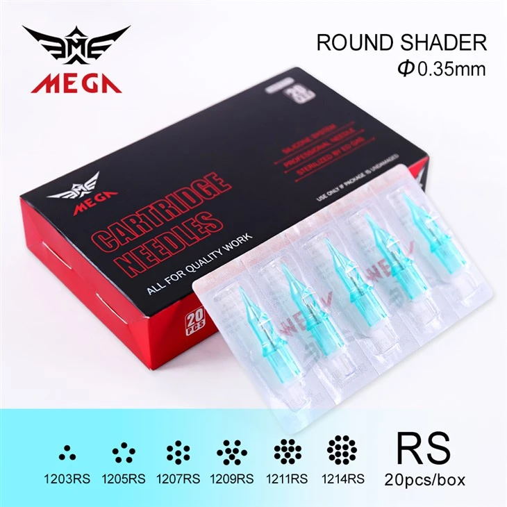 Cartuchos mega mega redondos do tatuagem do shader 0.35mm