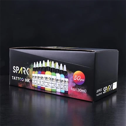50 conjuntos de cores de tintas de tatuagem em massa Spark Tattoo Ink Super Black Tattoo Ink