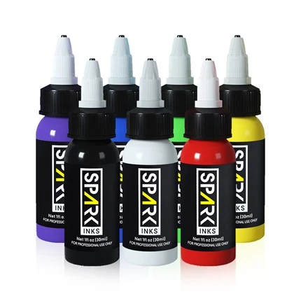 Tinta de tatuagem profissional permanente de faísca OEM de 7 cores