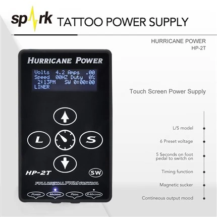 Fonte de alimentação elétrica para tatuagem, furacão digital, fontes de alimentação para tatuagem