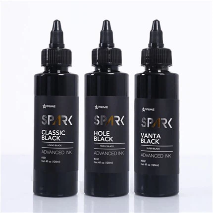 Conjunto de tinta de tatuagem Vanta Black 4OZ Super Black Ink Series Spark Tattoo Ink Profissional