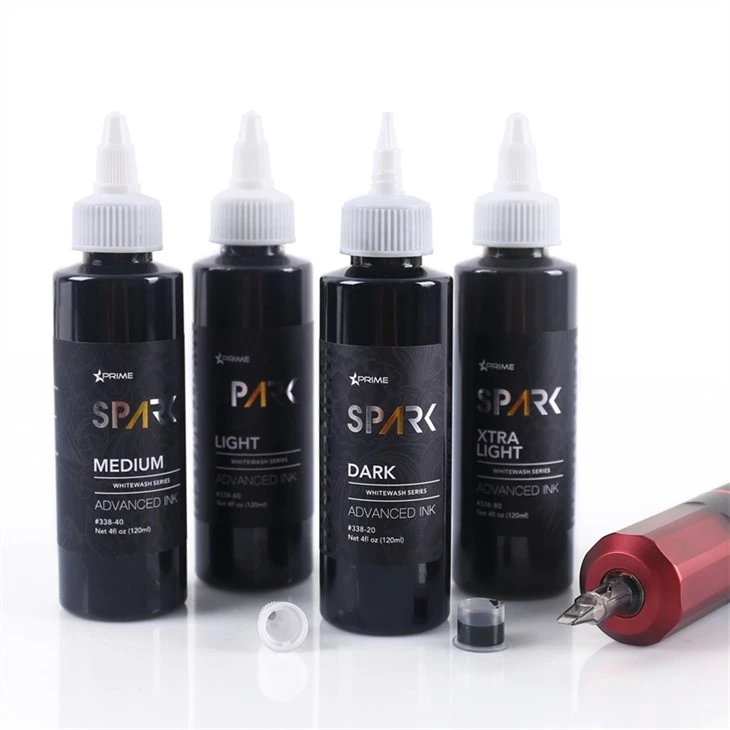 Tinta de tatuagem Spark Conjunto de tinta de tatuagem vegana para lavagem branca