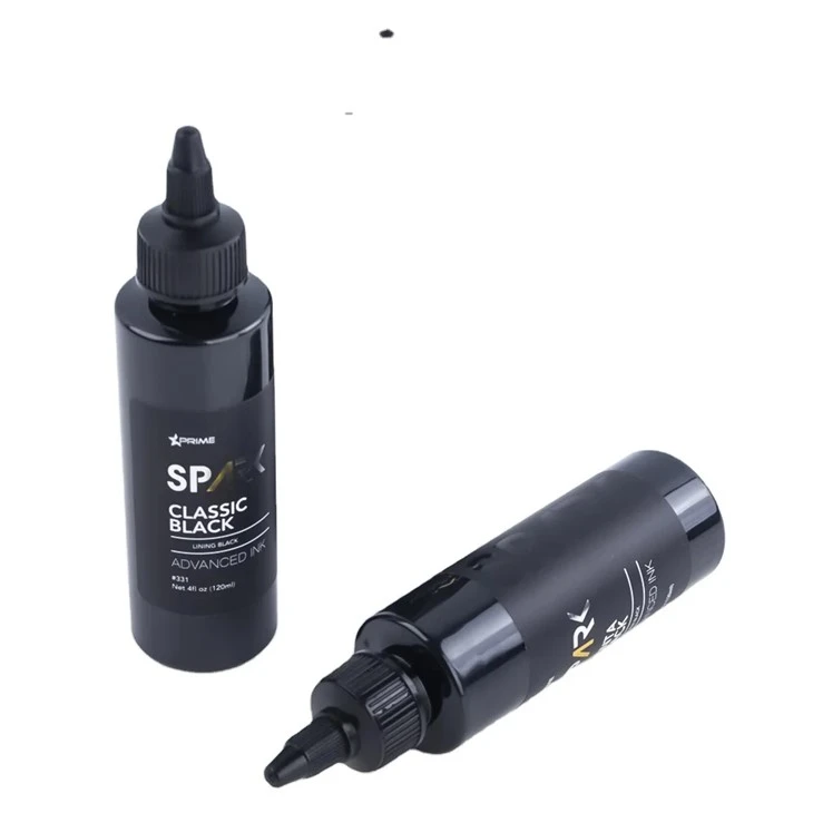 Tinta de tatuagem preta clássica preta 4OZ forro tinta preta série Spark tinta de tatuagem tinta de tatuagem luz preta