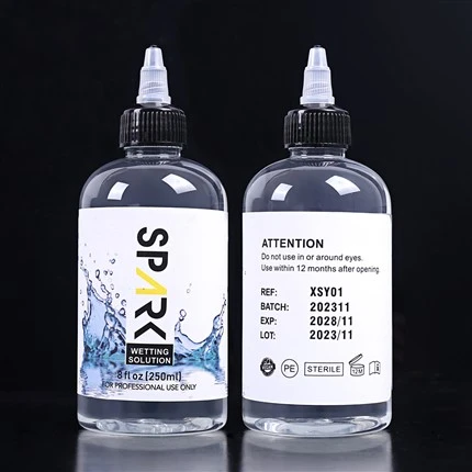 Solução de umedecimento de tatuagem Spark 240ML 8OZ livre de crueldade Solução de mistura de tatuagem Spark Tinta de tatuagem Spark