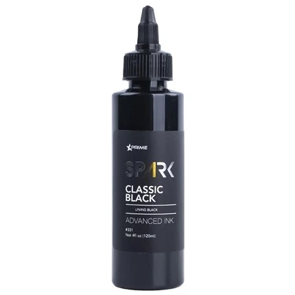 Tinta de tatuagem real escuro brilho preto 8oz tinta preta tripla série spark tinta de tatuagem tinta de tatuagem luz preta