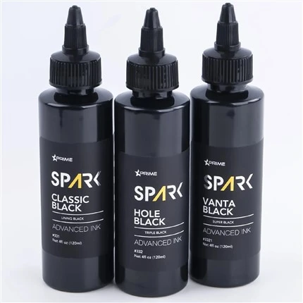 Tintas de tatuagem a granel 8oz tinta preta série buraco preto triplo preto faísca tinta de tatuagem sem chumbo