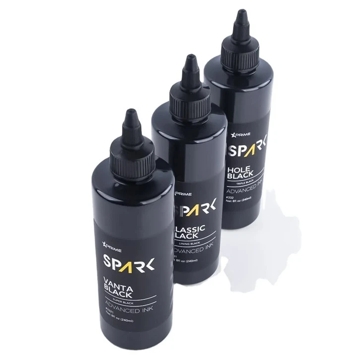 Vanta Black 8OZ 4OZ Super Black Ink Series Spark Tattoo Ink Conjunto de tinta profissional